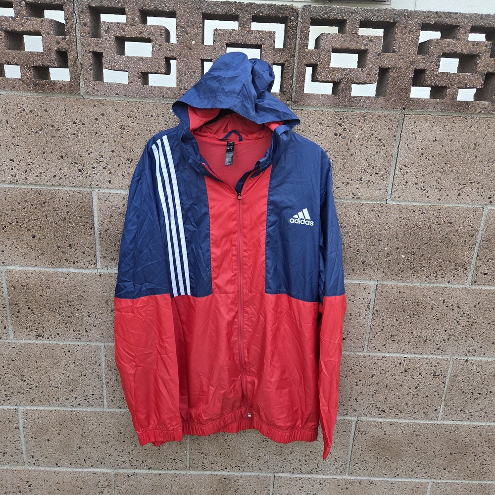 Adidas Men's Red and Blue Jacket Size L